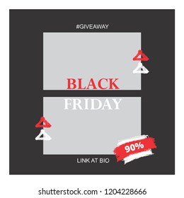 Modern Black Friday Abstract Vector with black balloons Background