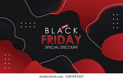 Modern black friday background with black and red color