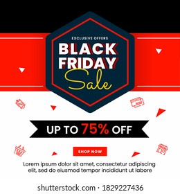 Modern black friday banner illustration
