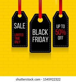 Modern Black Friday banner with yellow background