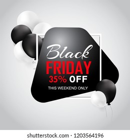 Modern black friday composition with realistic design