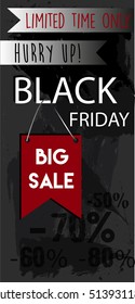 Modern Black Friday flyer. Big Sale. Vector template