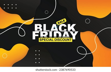 Modern black friday with black and orange color background