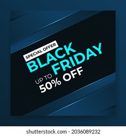 Modern black Friday sale banner design template, Creative black Friday social media post