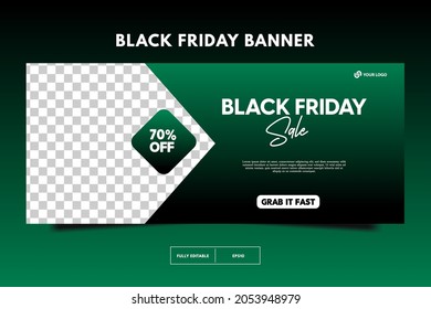 Modern Black friday  sale social media post and cover design. Black Friday sale banner design template. Horizontal banner, poster, Black friday sale banner layout design. Facebook cover.