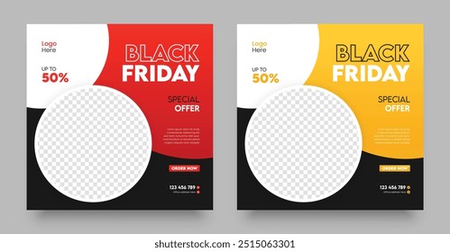 Modern black friday sale social media post template