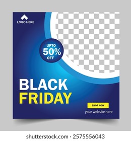 Modern black friday sale social media post template
