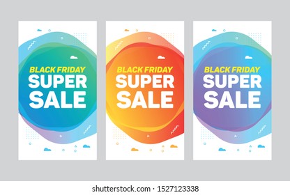 Modern black friday super sale banner template. Discount sale banner. Vector illustration media social story newsletter designs, poster design for print or web, media, promotional material 