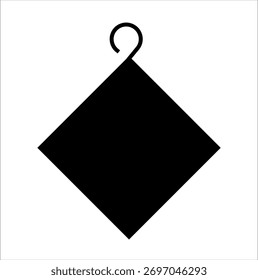 Moderno cuadrado geométrico negro (tipo chokor) icono de diseño de Vector con líneas limpias y estilo mínimo. Perfecto para el diseño del logotipo, fondos abstractos, creación de patrones