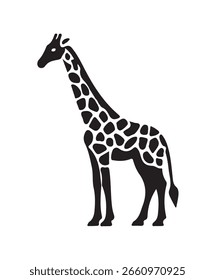 Modern Black Giraffe Silhouette Vector Illustration