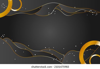 Modern black and gold background luxury with element