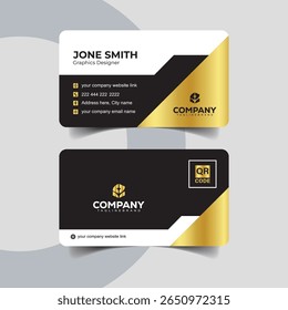 Modern Black and Gold Business Card Layout for Premium Branding