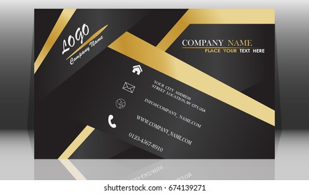 Modern black and gold cards and elegant vector designs blend seamlessly together.