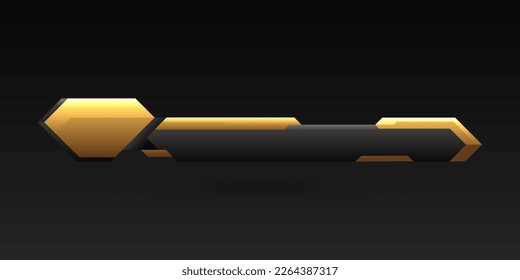 Modern black and gold lower third breaking news screen title banner template