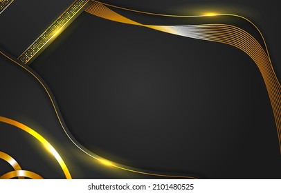 Modern black and gold luxury background with element