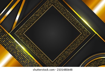 Modern black and gold luxury background with element