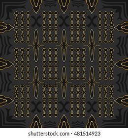 modern black and golden shape pattern on dark grey