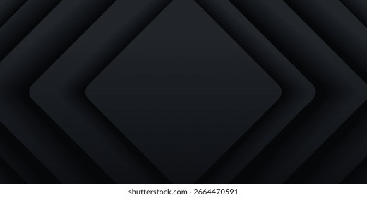 Modern black gradient banner with arrow accents and copy space, perfect for social media covers, web headers, and advertising layouts.
