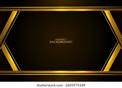Modern black and gradient gold abstract background vector