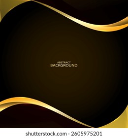 Modern black and gradient gold abstract background vector