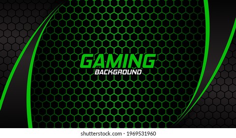 Modern black and green background with hexagonal pattern. Corporate template for your business. Vector abstract widescreen background