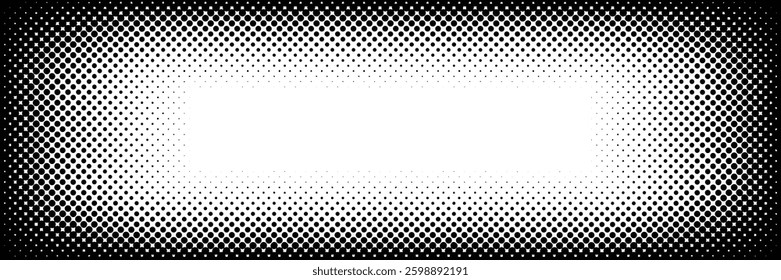 Modern black halftone gradient background with a stylish dotted texture. Abstract digital pattern for technology, futuristic design, and elegant compositions