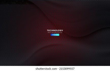Modern Black hexagonal technology vector background