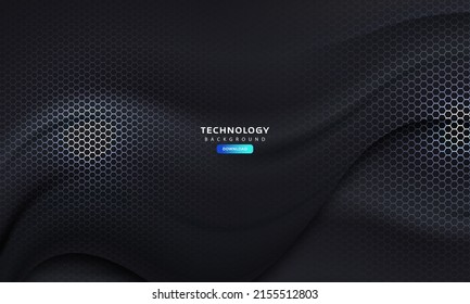 Modern Black hexagonal technology vector background