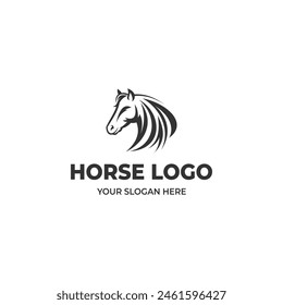 Ilustración vectorial moderna del logotipo del caballo negro