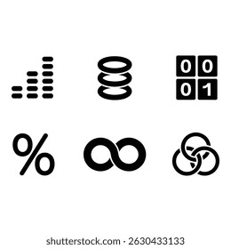 Modern Black Icons Set for Digital Design