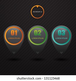 Modern black infographics bubble. Vector illustration. can be used for workflow layout, diagram, web design, number options.