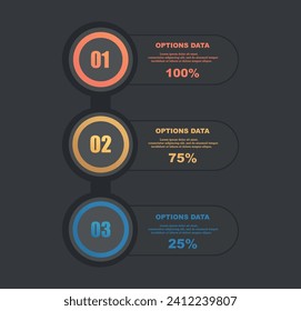 Burbuja de infografía negra moderna. Ilustración vectorial. se puede utilizar para diseño de flujo de trabajo, diagrama, diseño web, opciones de número.