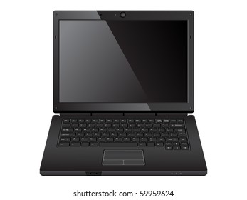 modern black laptop/vector illustration