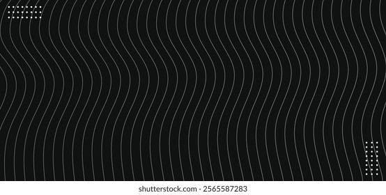 Modern black and light wavy lines abstract background.Vector illustration background