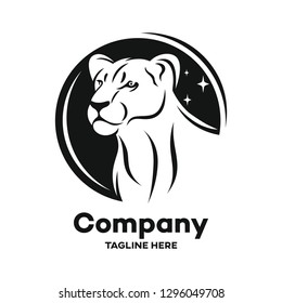 Modern Black Lioness Logo