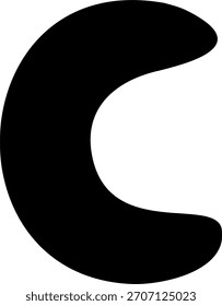 Elemento de design gráfico de vetor c com letra minúscula preta moderna