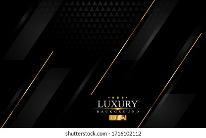 Modern black luxury background with golden lines element.