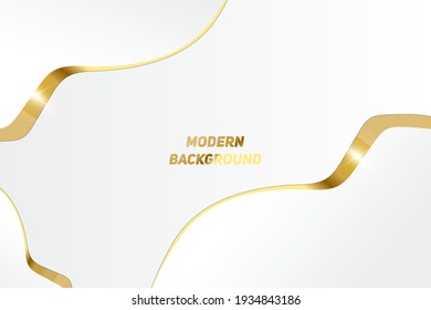 Modern black luxury background with golden line and shiny golden light.