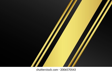 Modern Black Luxury Background With Golden Lines