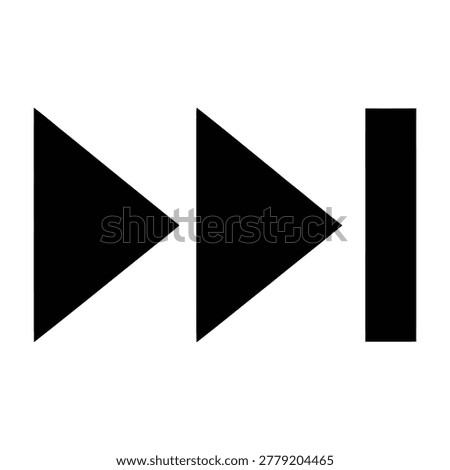 Modern black media playback control icons with skip backward and forward buttons