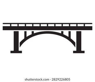 Modern black metal bridge structure with curved arch design for urban infrastructure projects