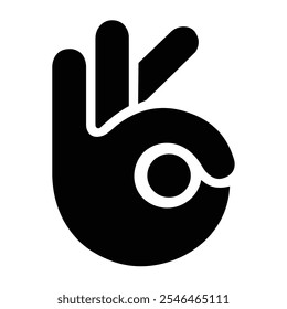 Modern Black 'Okay' Hand Logo Design for Branding