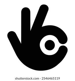 Modern Black 'Okay' Hand Logo Design for Branding