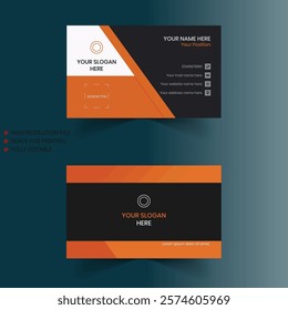 modern black and orange business card design