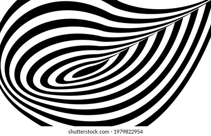 modernes schwarzes Muster für Design im Stil der Op-Art atemberaubende optische Täuschung
