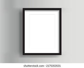 Moderner Schwarzer Bildrahmen mit Schatten für Einfügen und Ablegen