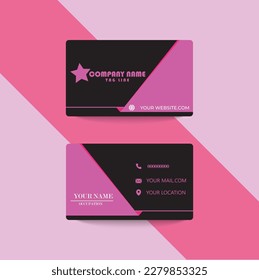 modern black and pink business card template