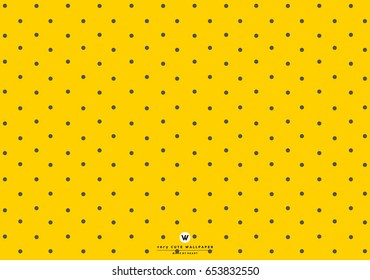 modern black polka dot yellow background 