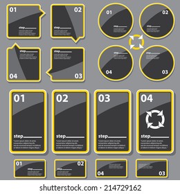 modern black progress paper design template / can be used for infographics / numbered banners / speech bubbles / graphic or website layout vector