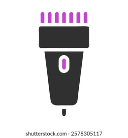 Modern black and purple hair clipper illustration